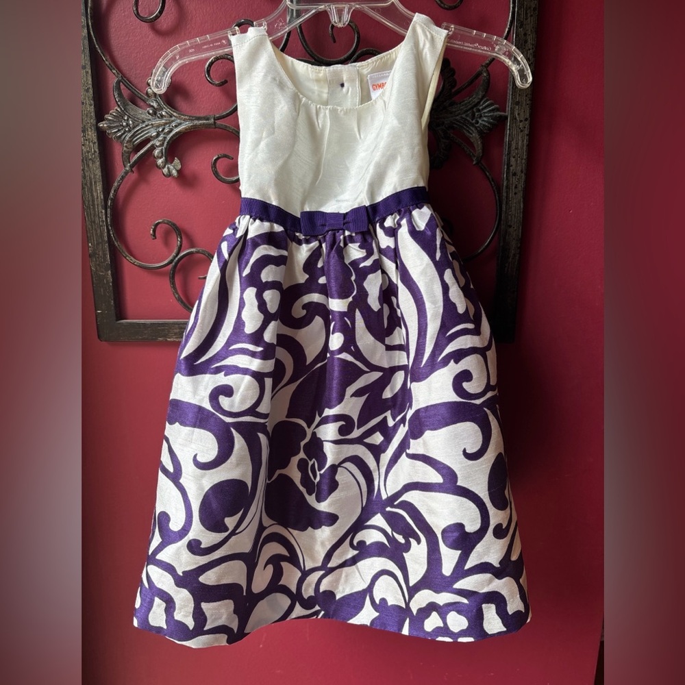 Gymboree 12-18 Months Purple Ivory Floral Sleeveless Dress w/bloomers NWOT